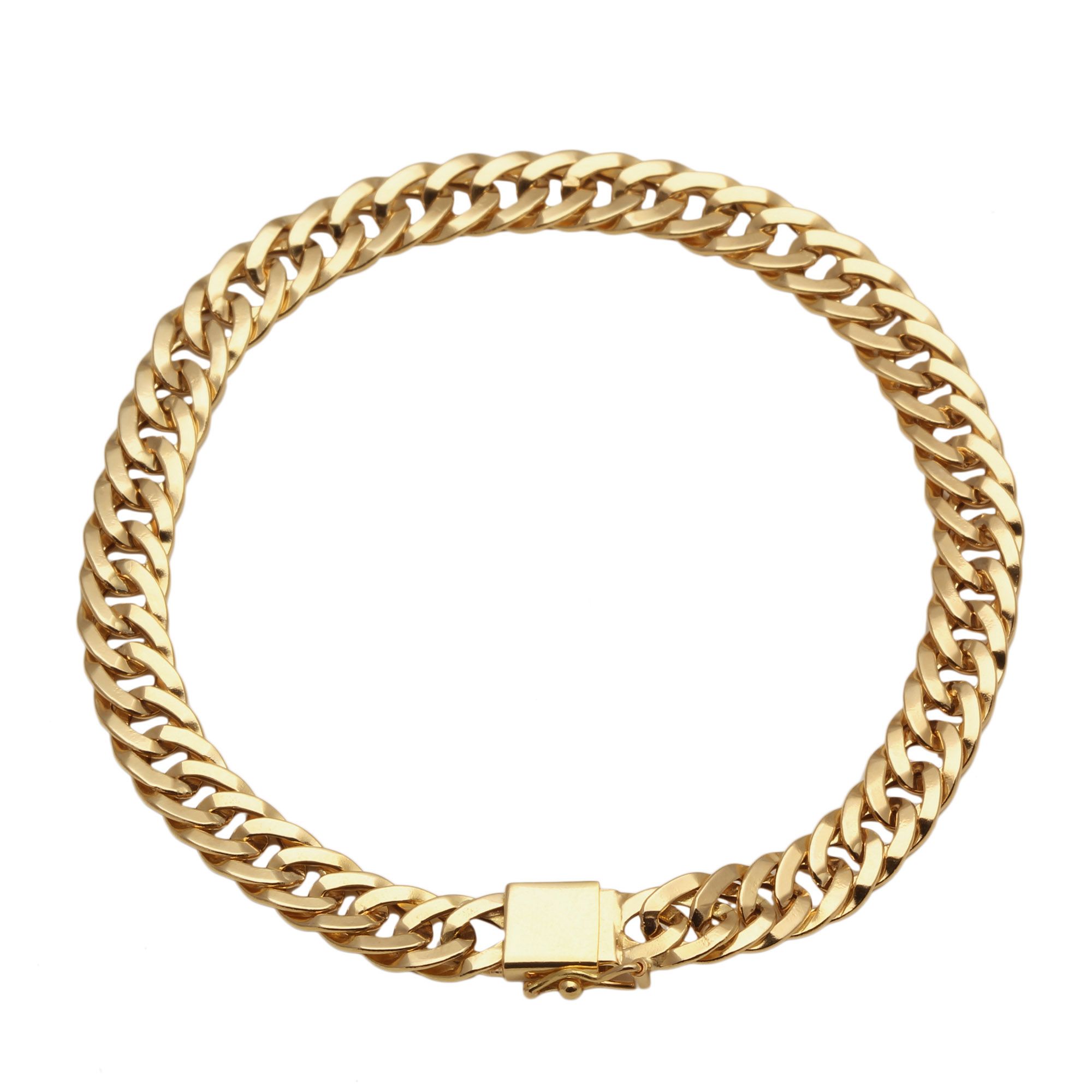 Pulseira Malha Nill Achatada 21cm Ouro 18k