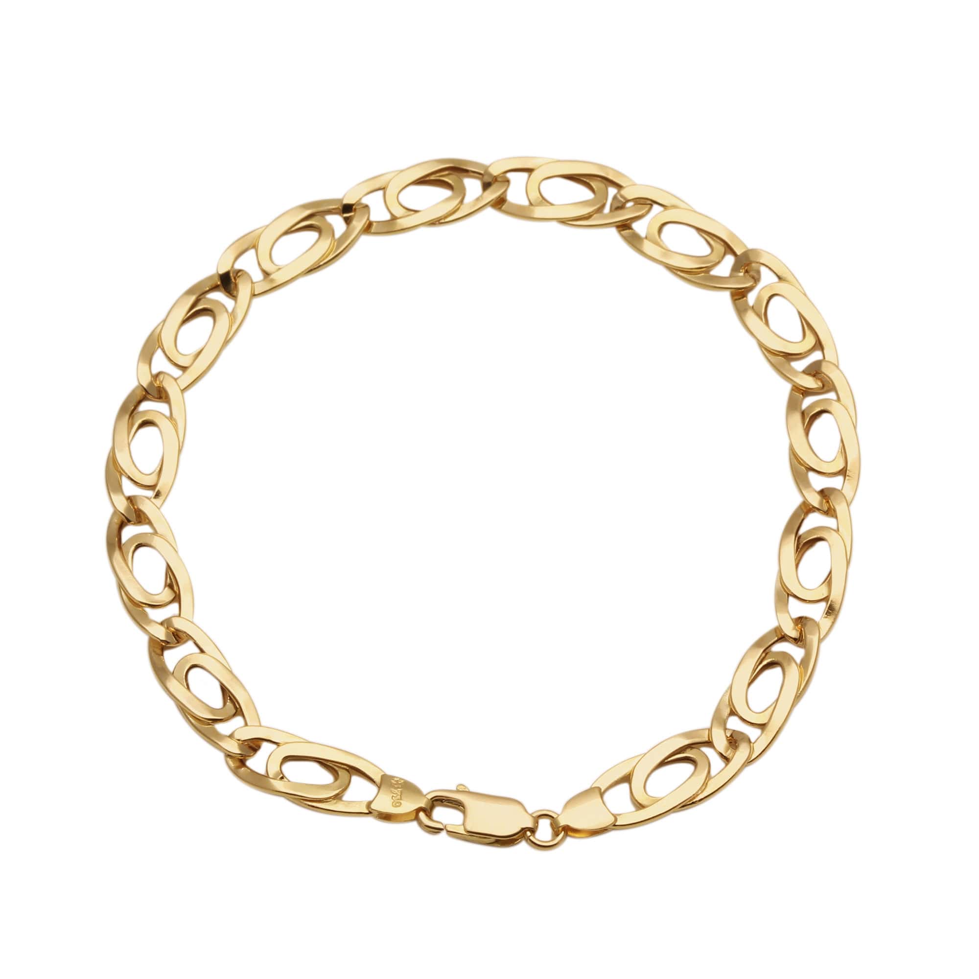 Pulseira Pernice Achatada 20.5cm Ouro 18k