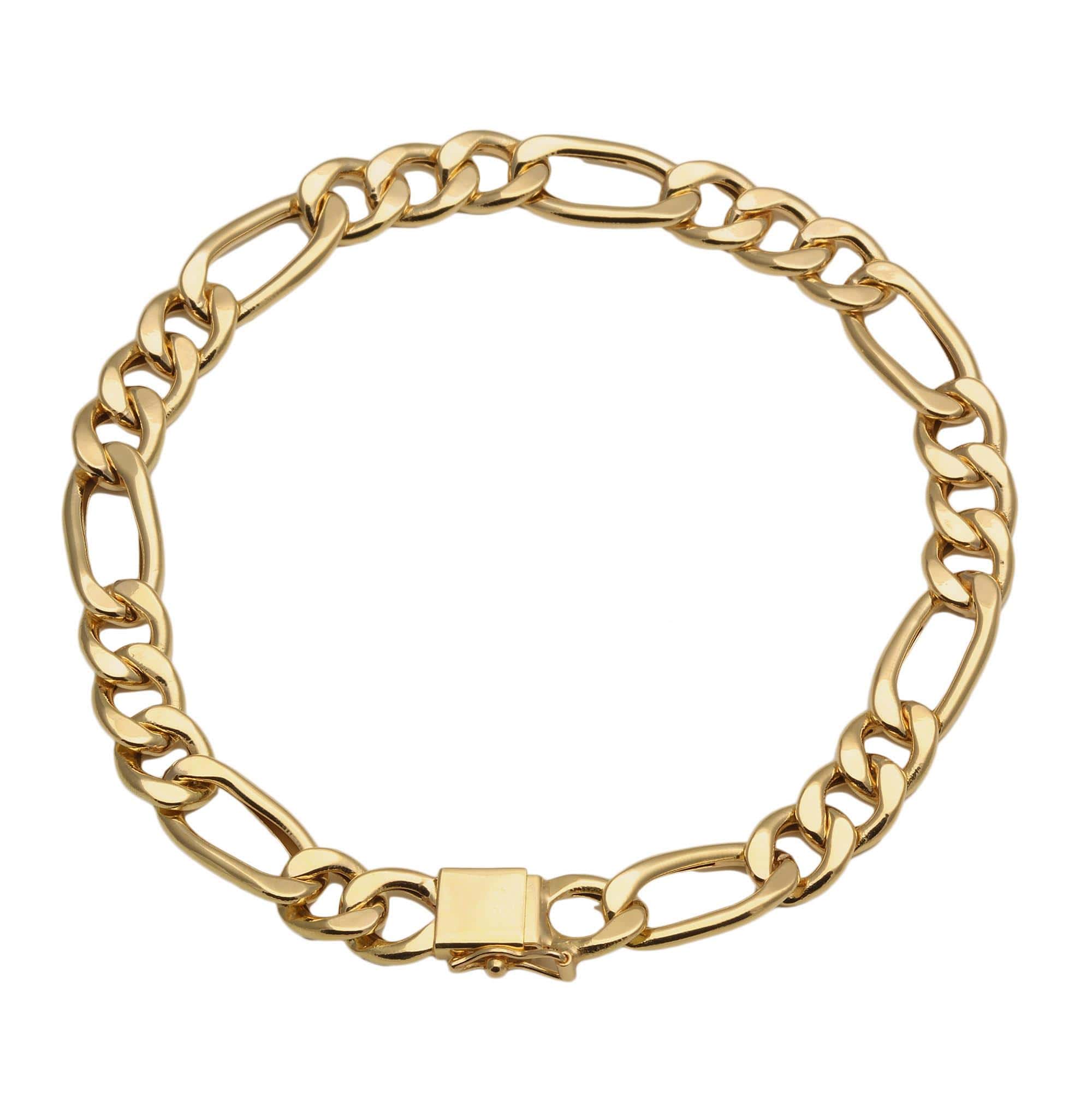 Pulseira 3x1 Grossa 22,5cm Ouro 18k