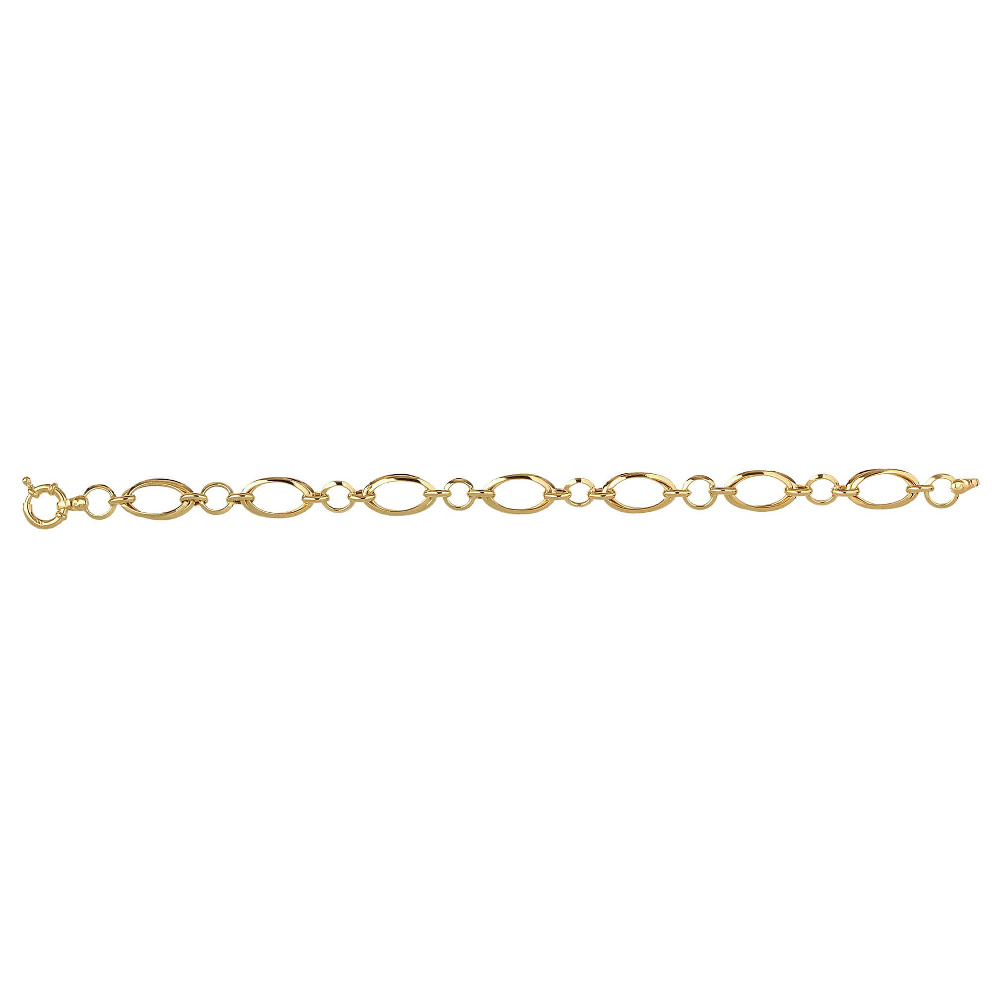 Pulseira com Mix de Elos Duplos Ouro 18k