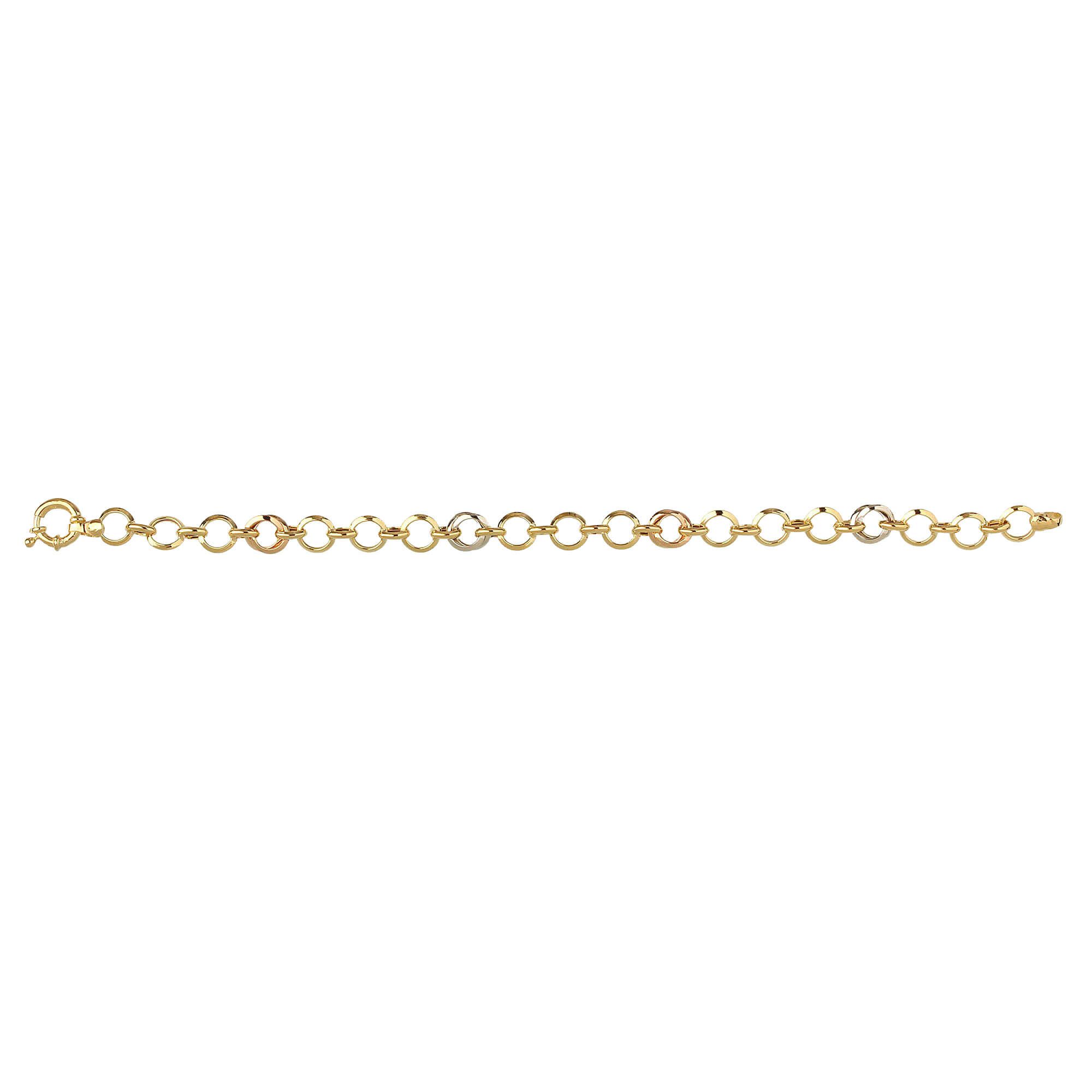 Pulseira Elos Tricolor Ouro 18k