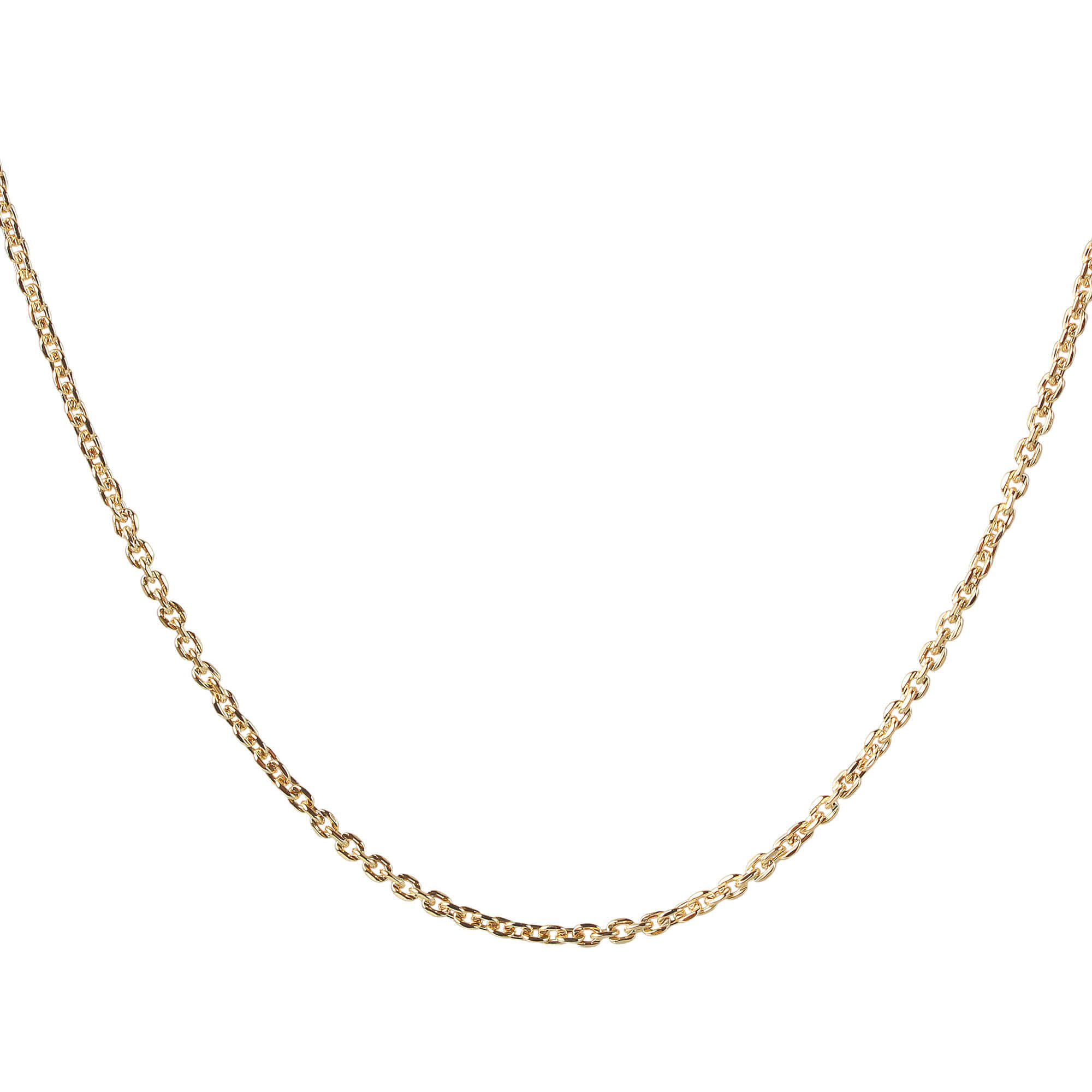 Corrente Malha Cartier Cadeado Fina 60cm Ouro 18k