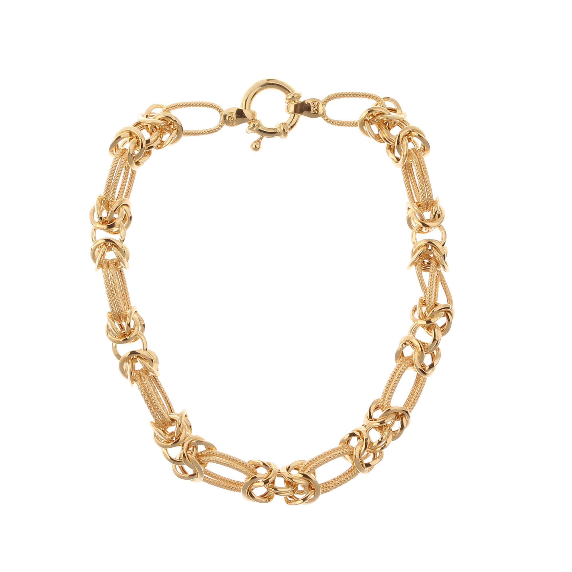 Pulseira Estilizada com Mix Elos Ouro 18k