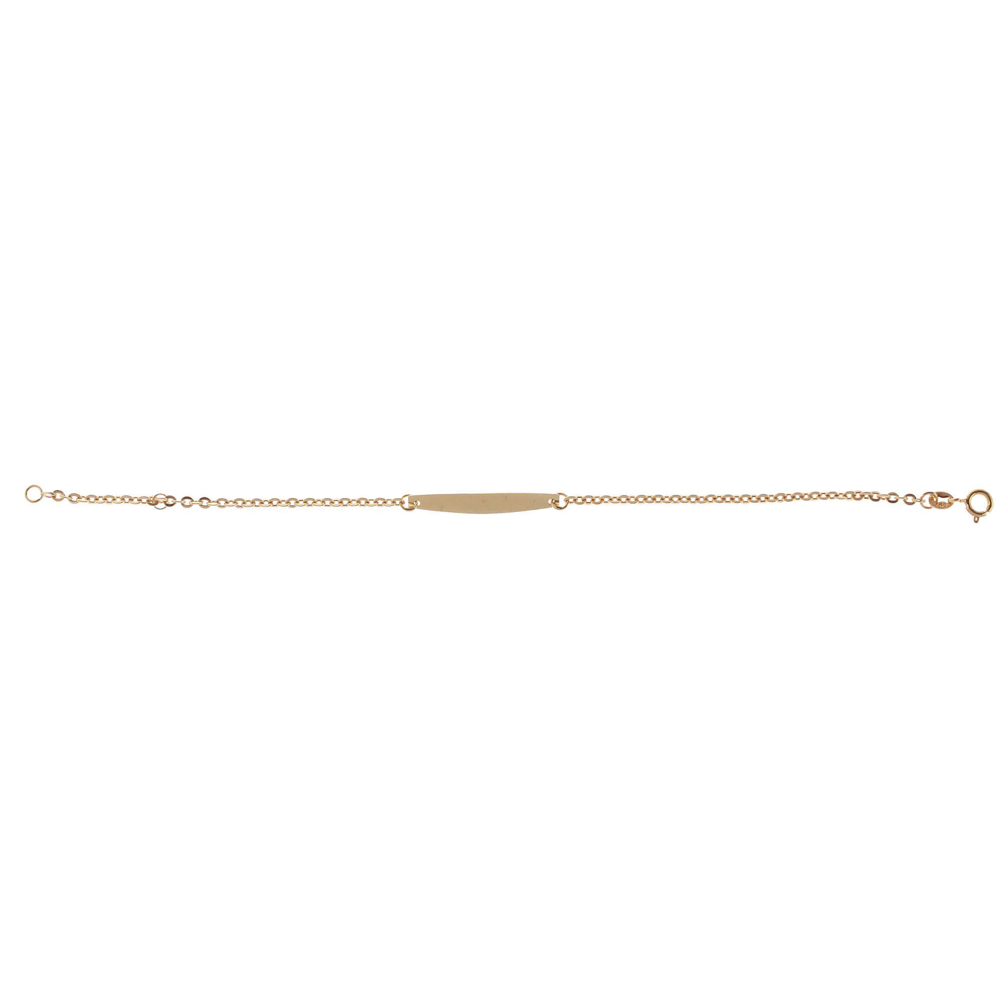 Pulseira Plaquinha Infantil Bailarina Ouro 18k