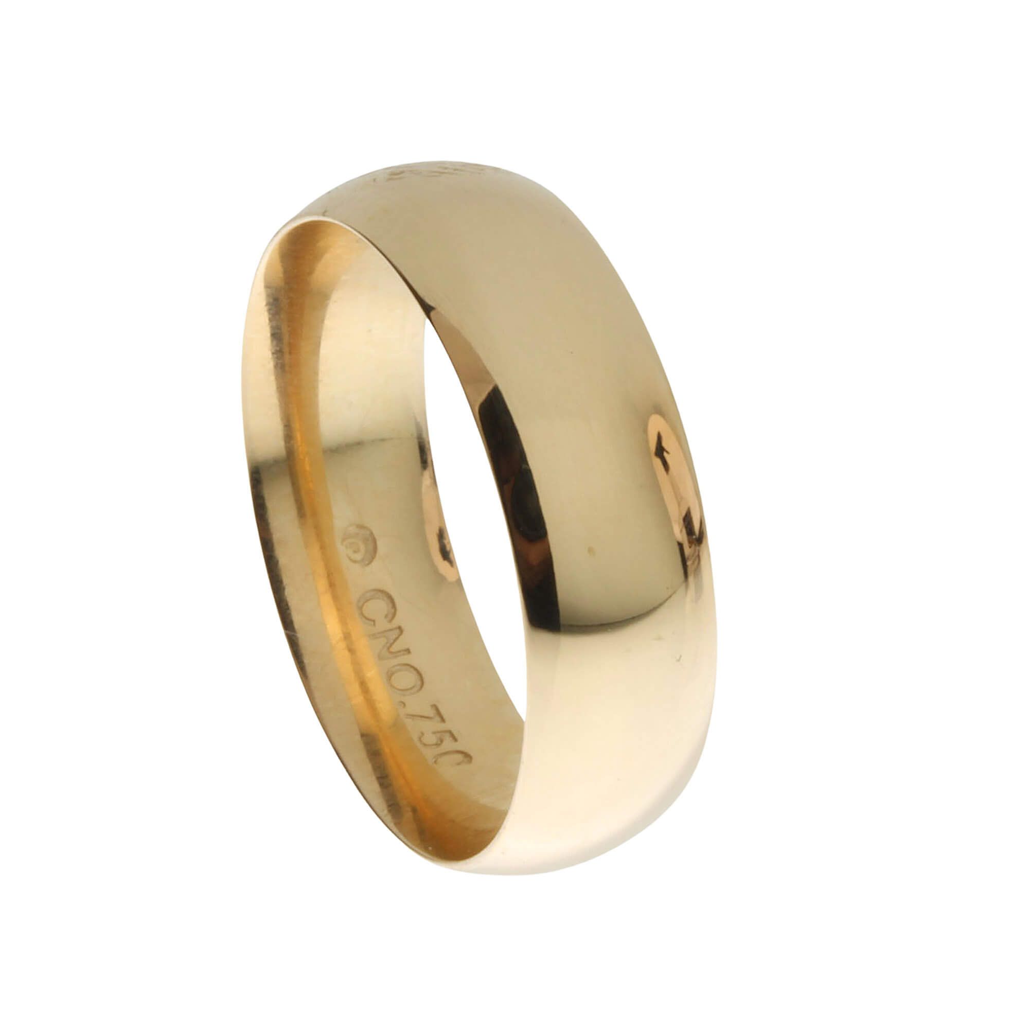 Aliança Comfort Grossa Lisa 6.5mm Ouro 18k