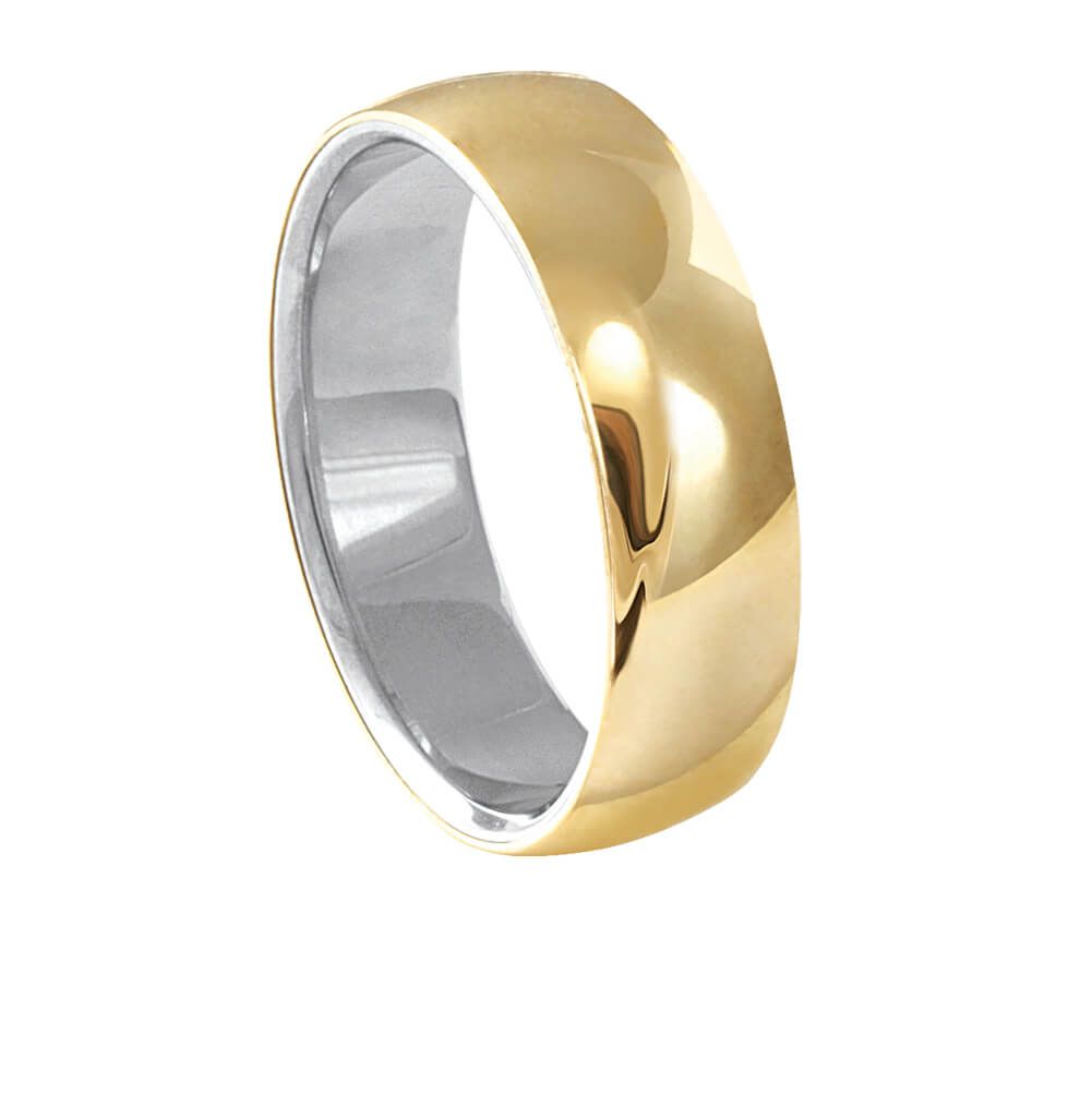 Aliança Ouro 750 e Prata 925 Confort 6mm Ouro 18k