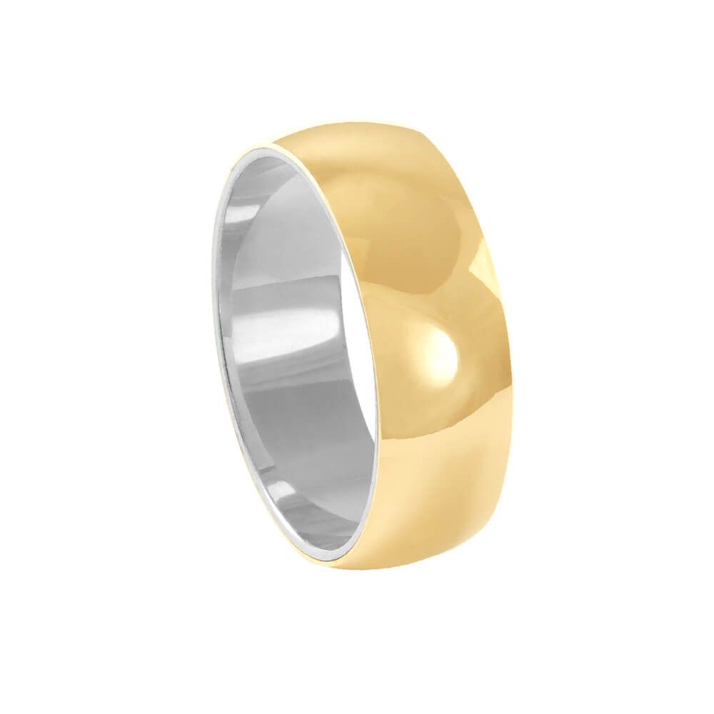 Aliança Ouro 750 e Prata 925 Confort 7mm Ouro 18k