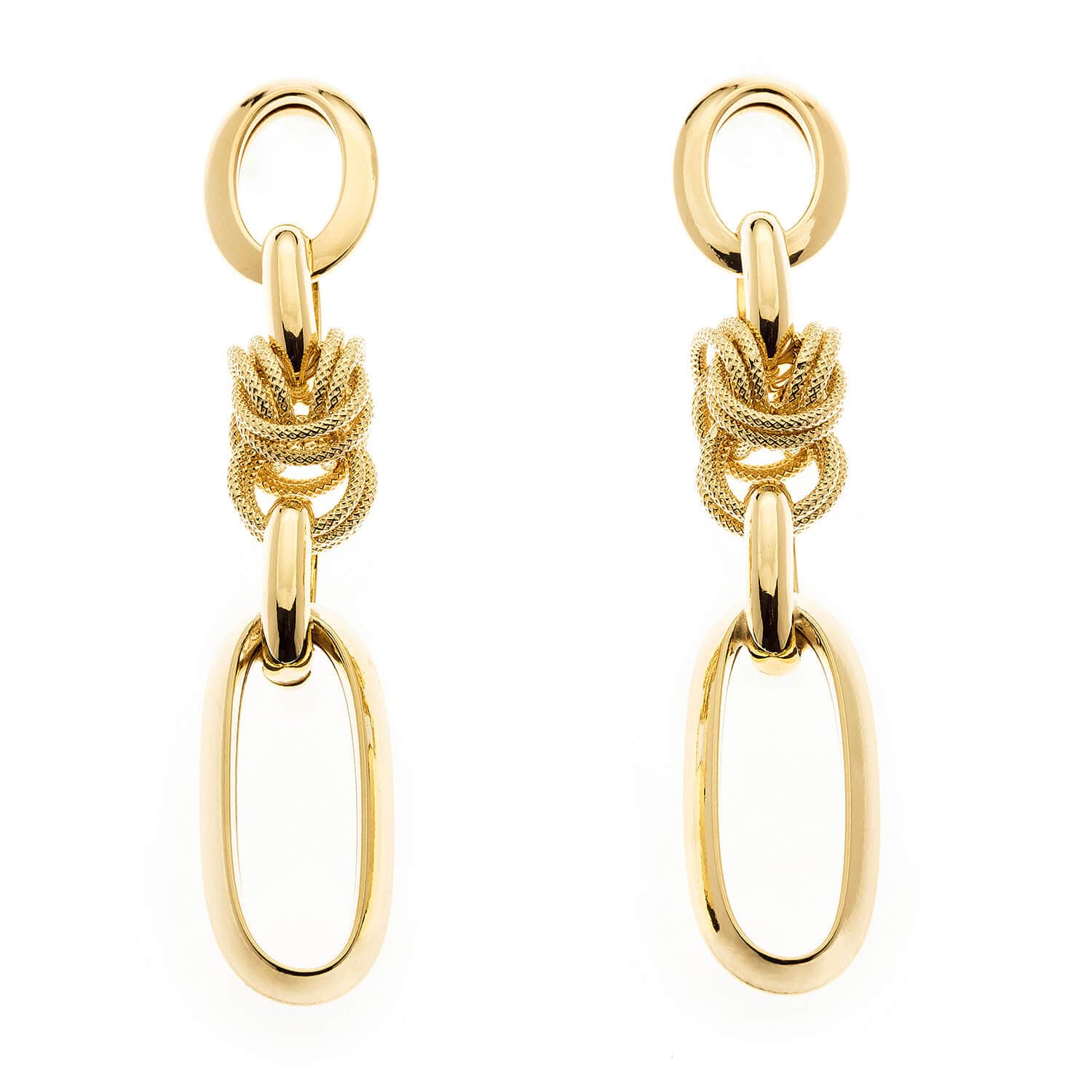 Brinco Argolas Mistas e Trabalhadas Ouro 18k