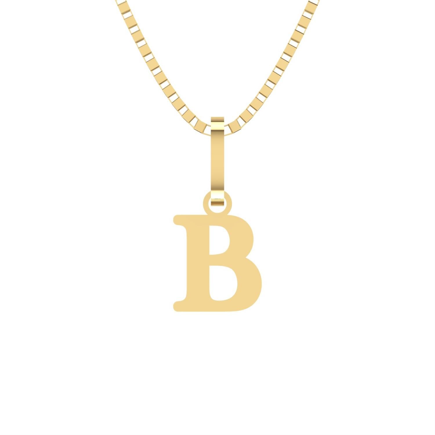 Pingente Letra B Pequena Ouro 18k