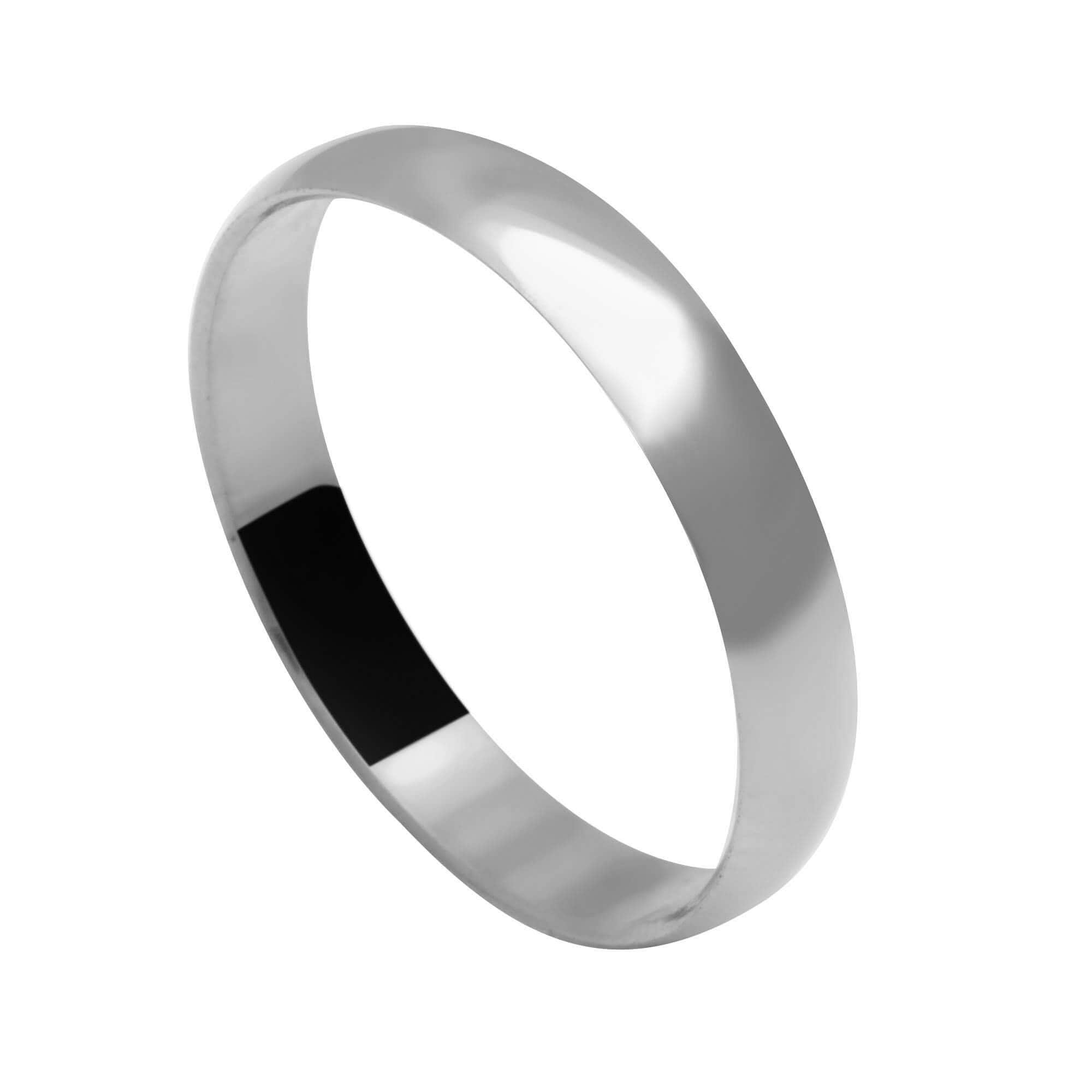 Aliança Aro Liso 3.9mm Ouro Branco 18k