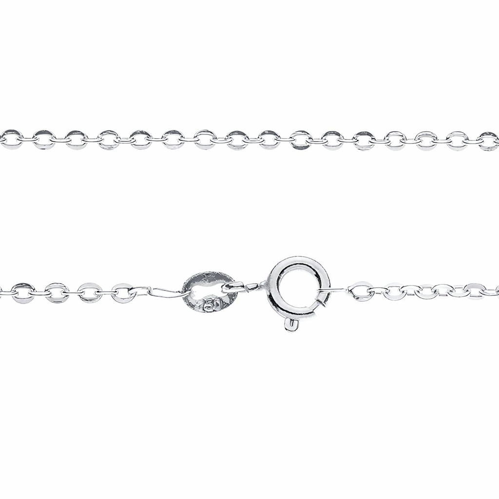 Corrente Malha Bailarina Fininha PP 45cm Ouro Branco 18k