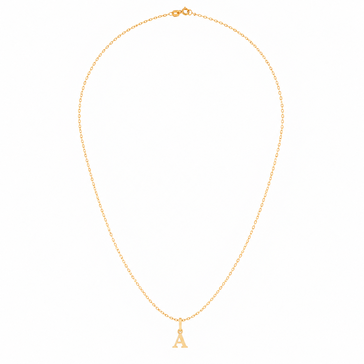 Corrente Bailarina Light 45cm Com Pingente de Letra Ouro 18k
