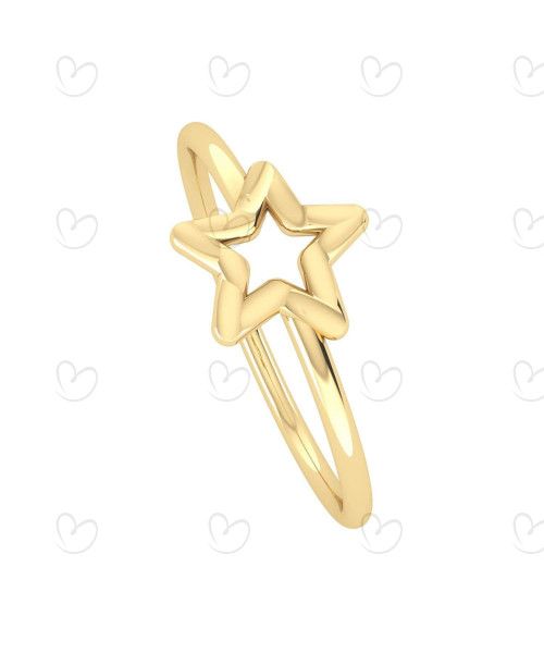 Anel em Ouro 18k/750 com Estrela Diamantada