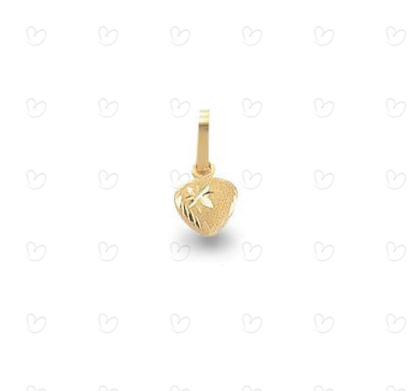 Pingente em Ouro 18k/750 Coração Pequeno com Detalhes Diamantado 