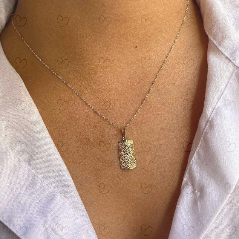 Pingente em Ouro 18k/750 Chapa Abaulada 10mm Amarela Diamantada