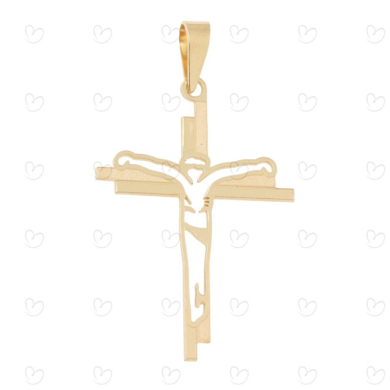 Pingente em Ouro 18k/750 Crucifixo Jesus Vazado