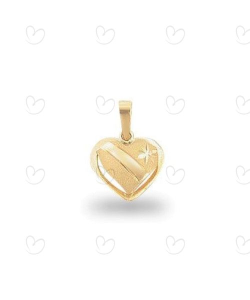 Pingente em Ouro 18k/750 Coração Galeria Diamantado Médio