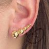 Brinco em Ouro 18k/750 Ear Cuff Cinco Bolas Diamantadas