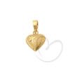 Pingente em Ouro 18k/750 Coração Diamantado e Fosco Pequeno