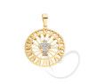 Pingente em Ouro 18k/750 Mandala Bordada com Cruz de Diamantes
