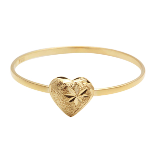 Anel Coração Fosco com Detalhe Diamantado Ouro 18k