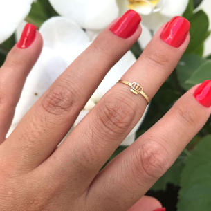 Anel Falange Coroa Ouro 18k