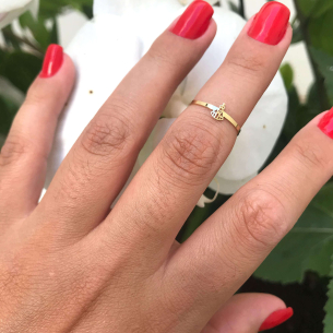 Anel Falange Nossa Senhora Aparecida Ouro 18k