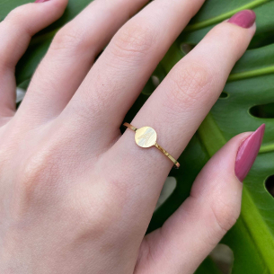 Anel Chapinha A Ouro 18k