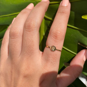 Anel Chapinha R Ouro 18k