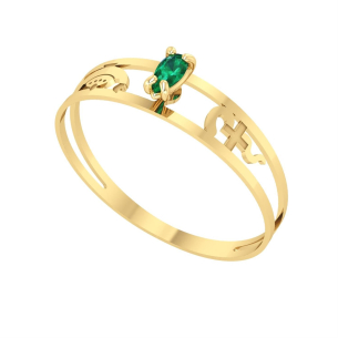 Anel Formatura Aro Duplo Gota Pequena Enfermagem Ouro 18k