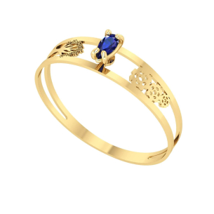 Anel Formatura Aro Duplo Gota Pequena Engenharia Florestal Ouro 18k