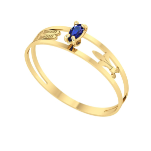 Anel Formatura Aro Duplo Gota Pequena Pedagogia Ouro 18k