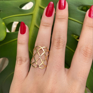 Anel Vazado Ouro 18k