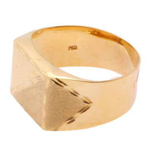 Anel Masculino Diagonal Diamantado Ouro 18k