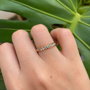 Anel Aparador Diamantado Falsa Pedra Ouro 18k