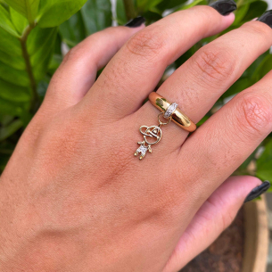 Anel Kaká Menino com Diamante Ouro 18k