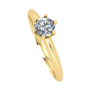 Anel Solitário com Pedra de Zircônia 5mm Ouro 18k