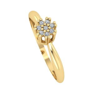 Anel Chuveiro com Zircônia Ouro 18k