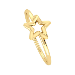 Anel com Estrela Diamantada Ouro 18k