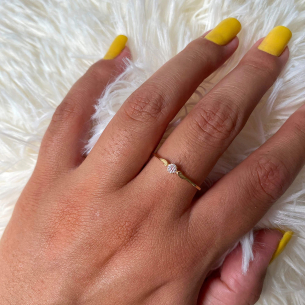 Anel Solitário com Diamante 3mm Ouro 18k