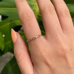 Anel Fininho com Diamante Ouro 18k