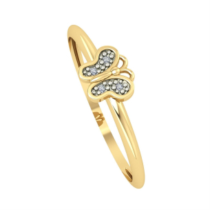 Anel Borboleta com Diamante Ouro 18k