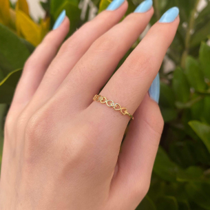 Anel Infinito com Diamante Ouro 18k