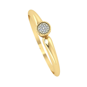 Anel Chuveiro Redondo com Diamante Ouro 18k