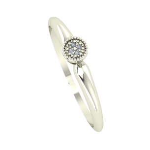 Anel Chuveiro Redondo com Diamante Ouro Branco 18k