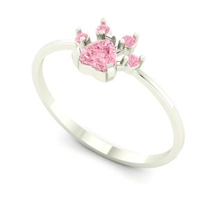 Anel Patinha com Zircônia Ouro Branco 18k
