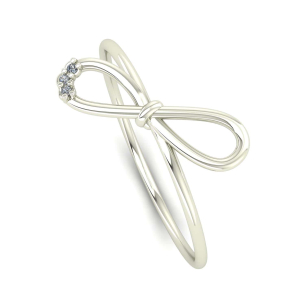 Anel Laço com Diamante Ouro Branco 18k