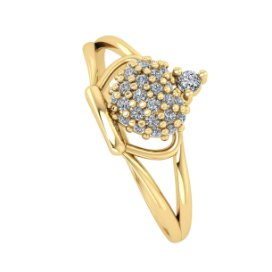 Anel Aro Duplo Coroa com Zircônia Ouro 18k