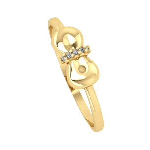 Anel Laço com Cinco Diamante Ouro 18k