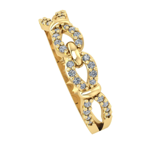 Anel Infinito com Zircônias Ouro 18k